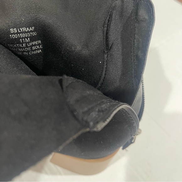 Women’s Sun + Stone Lyra Black Faux Suede Block Heel Zip-Up Booties Size 11 US - Picture 8 of 10